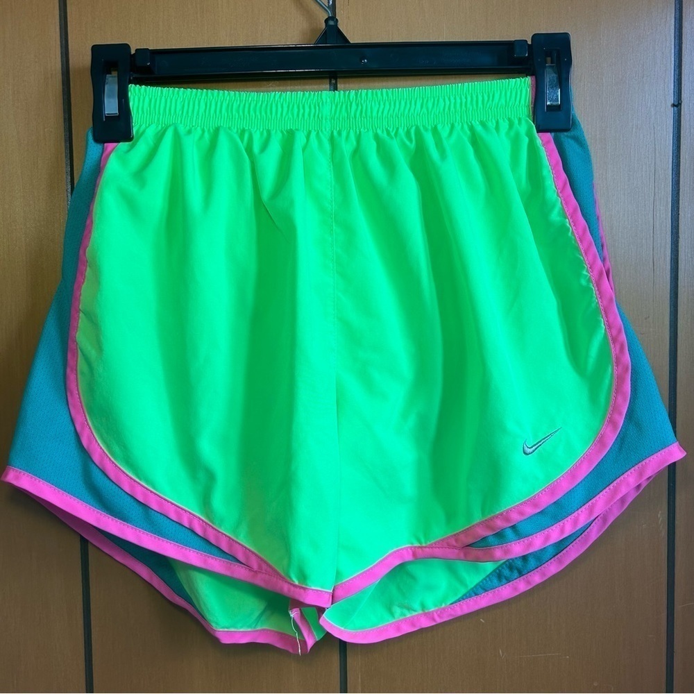 Nike Dri-Fit Lime Green & Pink Athletic Shorts Size Small